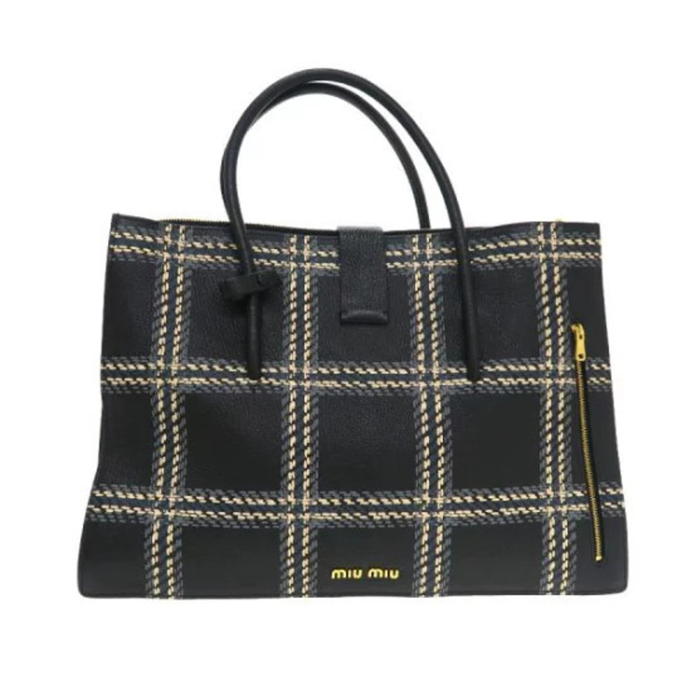 Miu Miu Bag Tote Madras Black